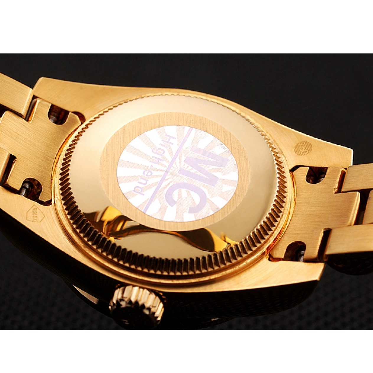 Rolex aaa copy Diamond 1453955 Diamond Bracelet Swiss DayJust Gold Pave Rolex Dial 0605